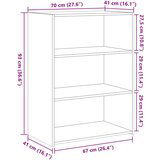 vidaXL Komoda dimljeni hrast 70x41x93 cm inženirski les | Shoptok.si
