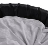  Krevet za pse crno-sivi 99 x 89 x 21 cm od pliša i umjetne kože | shoptok.hr