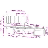 vidaXL Posteljni okvir z oblazinjenim vzglavjem Črna 120 x 190 cm | Shoptok.si