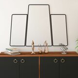 HANAH HOME forza large - black black decorative chipboard mirror Cene