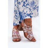 Boto Cutout Women's Sandals On Heel Multicolor Tosine | Shoptok.si