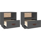  Noćni ormarići 2 kom sivi 40 x 34 x 45 cm od masivne borovine | shoptok.hr