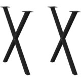 vidaXL noge za jedilno mizo x-oblika 2 kosa črna 80x(72-73) cm jeklo Cene
