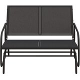 vidaXL Vrtna drsna klop črna 120,5x76x86,5 cm tekstilen in jeklo | Shoptok.si
