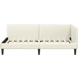 Kutni okvir kreveta s uzglavljem Krema 90 cm x 190 cm Baršun | shoptok.hr