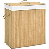 Košara za rublje od bambusa s 2 odjeljka 100 L | shoptok.hr