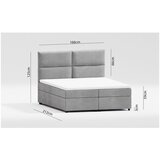 Ropez Svijetlo sivi tapecirani bračni krevet s prostorom za odlaganje s podnicom 200x200 cm Rico – | shoptok.hr