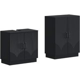  Set kupaonskih ormara od 2 dijela HOORN Crna Konstruirano drvo | shoptok.hr