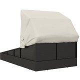 LEŽAJ za sunčanje s krovom crni 200 x 114 x 128 cm poliratan | shoptok.hr
