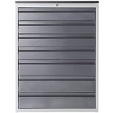 RAU Predalnik s teleskopskimi vodili, višina 1030 mm, predali 4 x 120, 3 x 150 mm, svetlo siva / antracitna, širina 770 mm | Shoptok.si