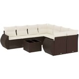 vidaXL 9-dijelni set vrtnih sofa s jastucima poliratan smeđi | shoptok.hr