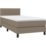  box spring s madracem LED smeđesivi 90x190 cm tkanina | shoptok.hr