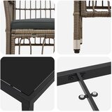  Vanjski set za objedovanje 5 kom. Siva poliratan | shoptok.hr