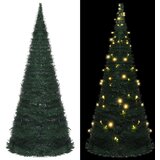 vidaXL Prigodno umjetno božićno drvce s LED svjetlima zeleno 210 cm Cijene