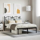  Metalni okvir za krevet s uzglavljem crni 120x190 cm | shoptok.hr
