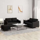  3-dijelni set sofa s jastucima crni od tkanine | shoptok.hr