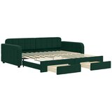  Dnevni krevet na razvlačenje tamnozeleni 100x200 cm baršunasti | shoptok.hr