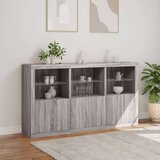  Komoda z LED lučkami siva sonoma 181,5x37x100 cm | Shoptok.si