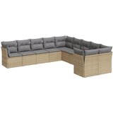  10-dijelni set vrtnih sofa s jastucima bež od poliratana 289 x 289 x 69 cm | shoptok.hr