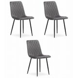  Set od 3 stolice TURIN od tamnosivog baršuna | shoptok.hr