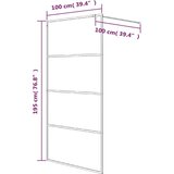 Pregrada za tuš srebrna 100 x 195 cm s prozirnim staklom ESG | shoptok.hr