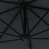  Stenski senčnik z LED in kovinskim drogom 300 cm antraciten | Shoptok.si