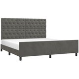  Okvir za krevet bez madraca tamnosivi 160x200 cm baršunasti | shoptok.hr