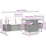  Set sofe s jastukom 5 pcs Smeđa i crvena poliratan | shoptok.hr