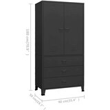 vidaXL industrijska garderobna omara črna 90x50x180 cm kovinska | Shoptok.si