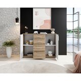 MID.YOU ŠIROKA KOMODA, bela, barve hrasta | Shoptok.si