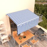 vidaXL tenda na ručno uvlačenje s roletom 3 x 2,5 m plavo-bijela | shoptok.hr