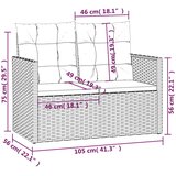  Vrtna klupa s jastucima crna 105 cm od poliratana | shoptok.hr