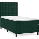 Box spring krevet s madracem tamnozeleni 90x200 cm baršunasti | shoptok.hr