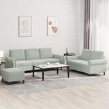  3-dijelni set sofa s jastucima svjetlosivi baršunasti | shoptok.hr