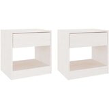 vidaXL nočna omarica 2 kosa bela 40x31x40 cm trdna borovina | Shoptok.si