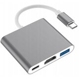 Co2 ADAPTER, 3-V-1, USB TIPA C, ZA HDMI, VESOLJSKO SIV, (21748309) Cene