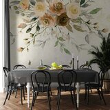  Foto tapeta - Summer bloom - retro floral motif with flowers and leaves with patterns 100x70 | shoptok.hr
