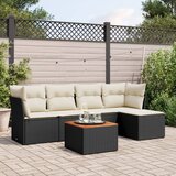  6-dijelni set vrtnih sofa s jastucima crni od poliratana | shoptok.hr