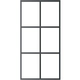 vidaXL Drsna vrata z opremo ESG steklo in aluminij 102x205 cm | Shoptok.si