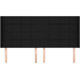 Uzglavlje s ušima crno 183x16x118/128 cm od tkanine | shoptok.hr