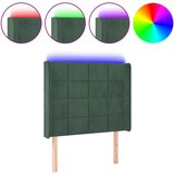  the living store led posteljno vzglavje temno zeleno 83x16x118/128 cm žamet - led vzglavje, (21488124) | Shoptok.si