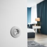  Kliklap - Retro kućna utičnica sa ramom SCHUKO 230V/16A, snežno bela | Eponuda.com