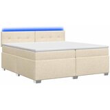  Krevet s box springom, madracem i LED-om Krem 200 x 200 cm | shoptok.hr