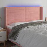The Living Store LED posteljno vzglavje roza 183x16x118/128 cm žamet - LED Vzglavje, (21659711) Cene