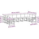  Set vanjskih sofa 10 kom. Prirodna i antracit Smeđa 363 x 187,5 x 73 cm | shoptok.hr