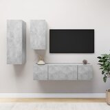 vidaXL 4-dijelni set TV ormarića siva boja betona od iverice | shoptok.hr