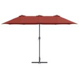  Vrtni dežnik Terakota 370 x 197 x 239 cm Poliester in aluminij, (5000160748) | Shoptok.si