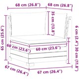  Kutna garnitura za vrt Čvrsto drvo akacije Smeđa - kutna sofa Krem bijelo | shoptok.hr