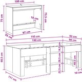  Krevet za djecu s visokim okvirom i stolom Bijela 90 x 190 cm | shoptok.hr