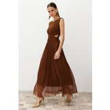 Trendyol Brown Window/Cut Out Detailed Knitted Tulle Dress Cijene